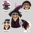 thumbnail image 3 of Luckky 6FT Halloween Standing Witch with Scary Sound Effect & Red Eyes, Life Size Animated Scream Witch with Base, Halloween Haunted House Scary Props, Park Horror Layout Party Decoration, 3 of 9