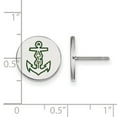 thumbnail image 2 of White Sterling Silver Earring Emerald Women'S Greek Alpha Sigma Tau 12 mm, 2 of 2