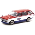 thumbnail image 2 of Datsun Bluebird 510 Wagon Service Car Red and White with Blue "Global64" Series 1/64 Diecast Model Car by Tarmac Works, 2 of 3