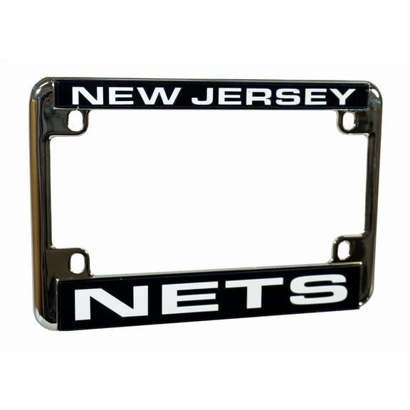 New Jersey Old School Nets Chrome Motorcycle License Plate Frame - also Recreational Vehicles, RVs, Bikes & Scooters