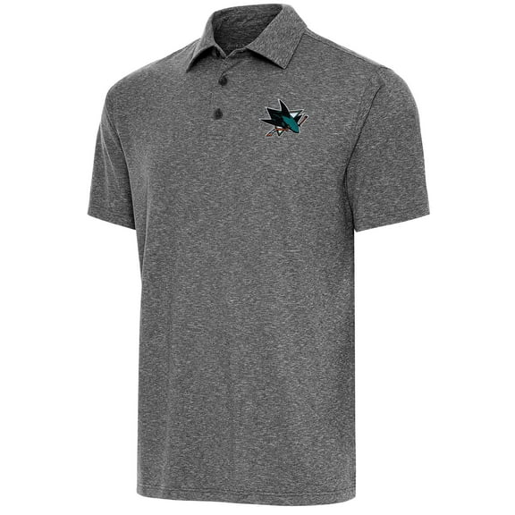 Men's Antigua  Heather Black San Jose Sharks Par Polo