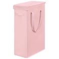 thumbnail image 1 of Cesta delgada de 60 l con tapa, cesta estrecha para lavandería con asa, plegable, para ropa sucia, cesta portátil y delgada, organizador de almacenamiento (25.6 pulgadas), 1 of 7