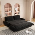 thumbnail image 5 of Timbernest Pull Out Sofa Bed, 3 in 1 Convertible Sleeper Sofa, 73.2" Queen Size Velvet Couch Bed with 2 Pillows, Black, 5 of 11