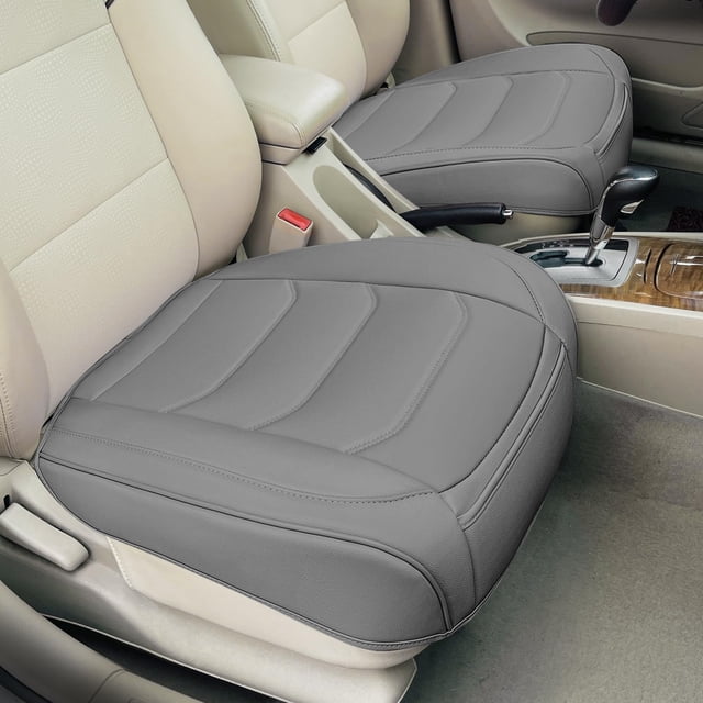Funda de asiento de coche BOPUOVRE de lujo de piel sintética universal gris