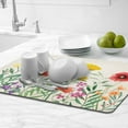 thumbnail image 4 of Dish Drying Mat for Kitchen Counter, 19.6"x31.5" Absorbent Mat with Green Plant Pattern, Dish Drainer Rack Mat for Countertop Coffee Maker, Dining Room Decoration, 4 of 5