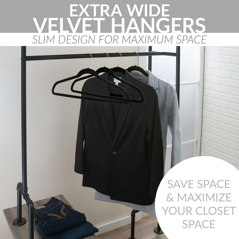 Simplify 6 Pack Extra Wide Plastic, Fabric, Metal Clothing Hanger