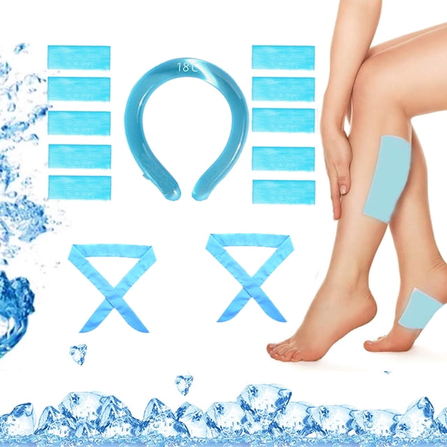Ruiboury Cooling Bandana Ice Pack Gel Set Hot Weather Freeze Cooling Neck Wraps for Extremely