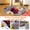 thumbnail image 5 of Squain Flowered Peony Round Rug - An elegant style, washable and slip-resistant round carpet with a soft entrance area, thin printed cushion, suitable for decoration in bedrooms, living rooms, offices, 5 of 8