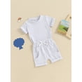 thumbnail image 3 of Bagilaanoe 2pcs Toddler Baby Boy Shorts Set Short Sleeve T Shirt Tops + Shorts 6M 12M 18M 24M 3T Kids Casual Summer Clothes, 3 of 7