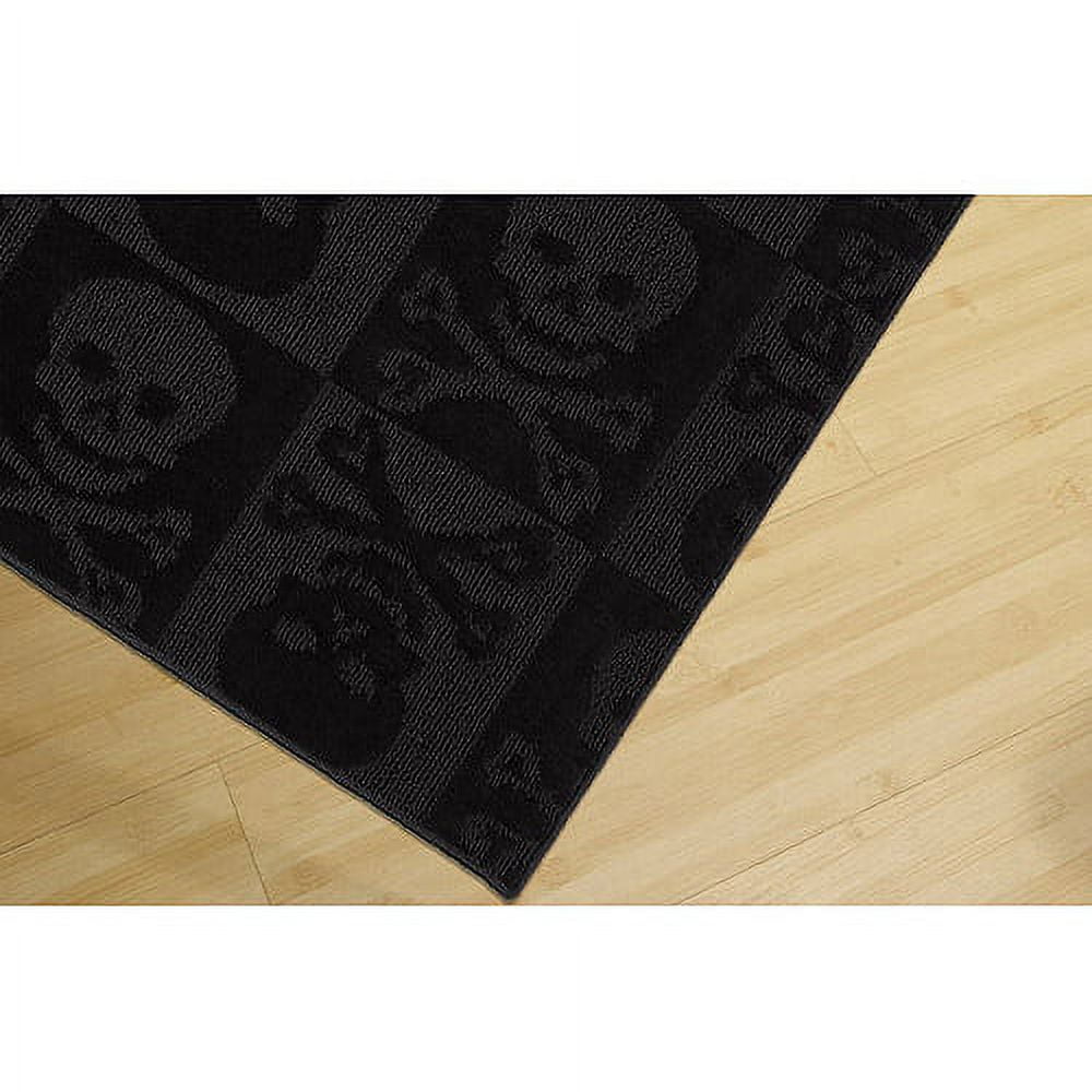 Garland Rug Skulls Black Indoor Area Rug, 4' x 6'
