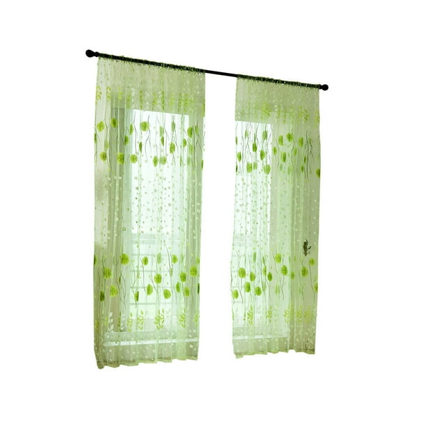 Xihbxyly Los artículos más vendidos Cortina de gasa transparente con hojas para ventana, cenefa de 1 panel de tela.