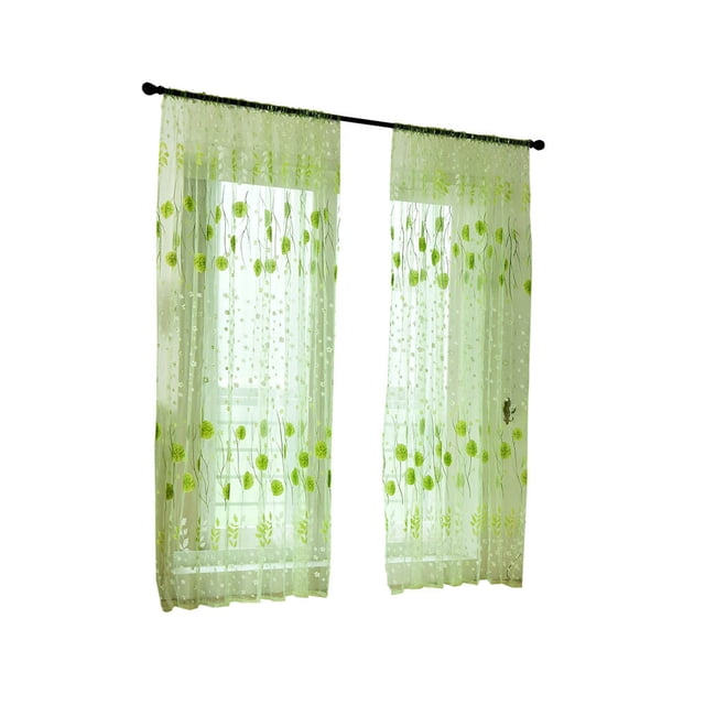 Xihbxyly Los artículos más vendidos Cortina de gasa transparente con hojas para ventana, cenefa de 1 panel de tela.