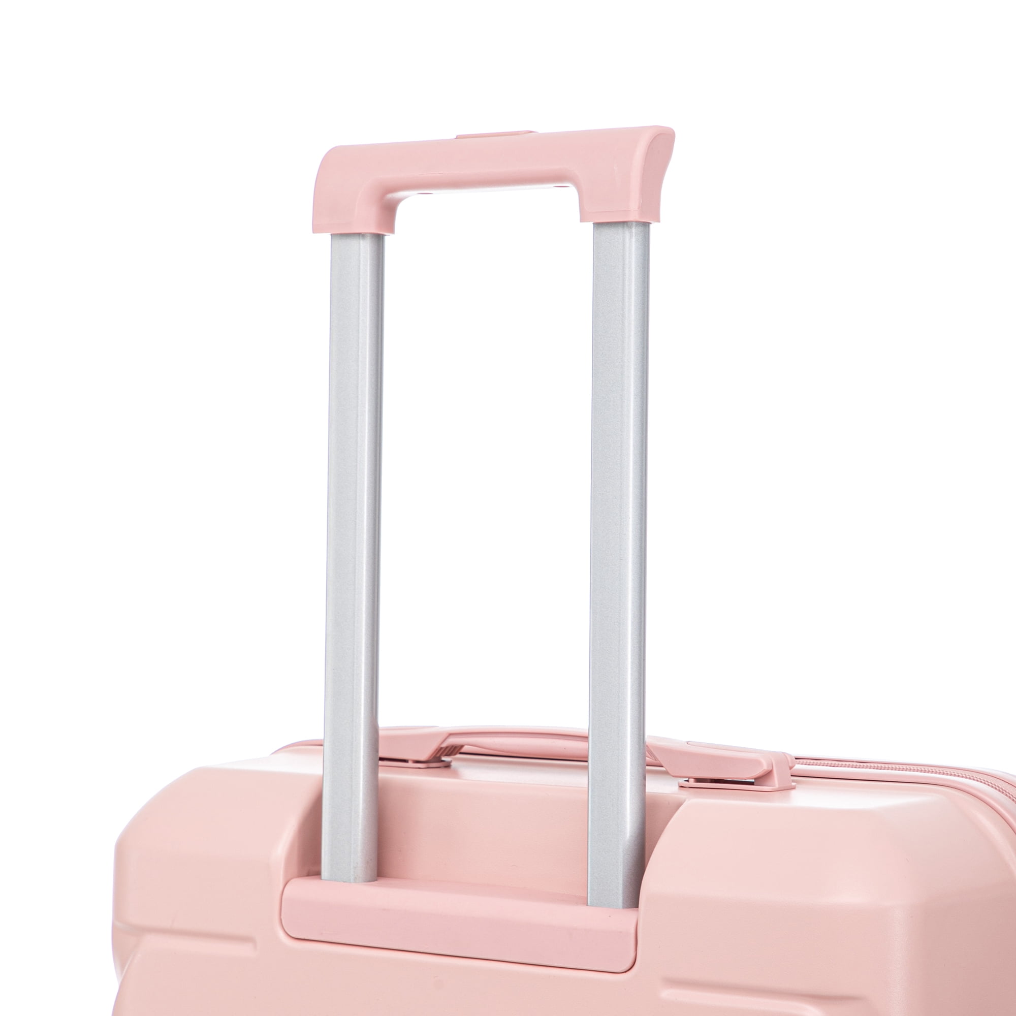 28 Inch ABS Hard Shell Large Travel Checked Luggage - Scratch Resistant Surface Four Multi-Directional Wheels, With Combination Lock and Side Hooks .(Pink)