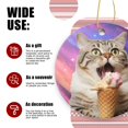 thumbnail image 3 of Shorthair Cat Eating Ice Cream - Christmas Ornament Xmas Keepsake Ceramic Ornaments Holiday Decorations for Tree Christmas Gift Ideas 2.95in, 3 of 6