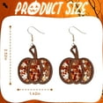 thumbnail image 2 of DESIGNICE Halloween Earrings,Orange Pumpkin Goth Earrings,Wood Warp-Resistant Drop Earrings for Women,Orange, 2 of 7