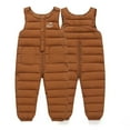 thumbnail image 4 of KYAIGUO Toddler Baby Boys Girls down Strap Pants Baby Infant Bib Snow Pants Trousers Shoulder Straps Cotton Pants Thick down Cotton Jumpsuits in Autumn Winter for 9M-4Y, 4 of 8