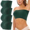 thumbnail image 3 of Landzoo One 4 Pieces Sports Bras For Women Plus Size Strapless Bra Bandeau Tube Padded Top Stretchy Yoga Fitness Bra Cozy Stylish Basic Tube Tops, 3 of 5