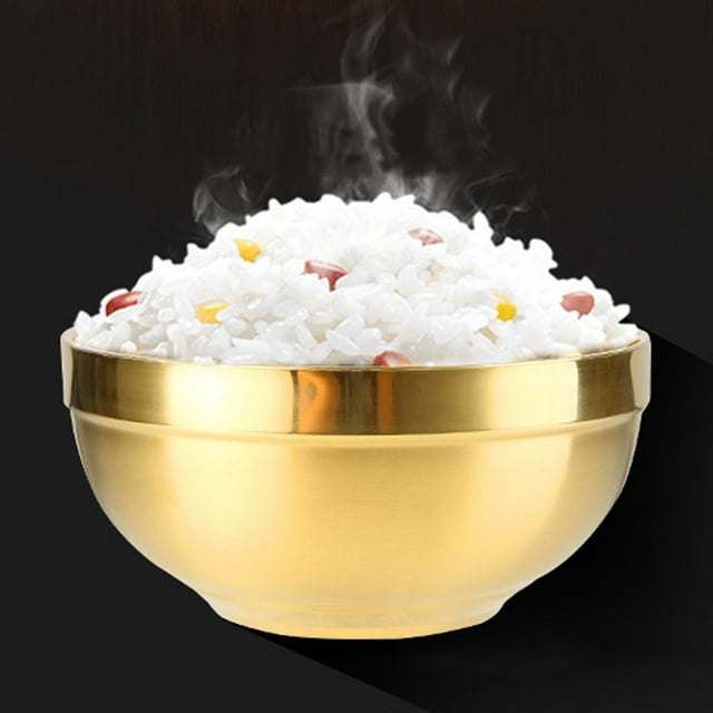 CAROOTU 304 Stainless Steel Gold Bowl Thickened Double Layer Heat Insulation Kitchen Cooking Tools