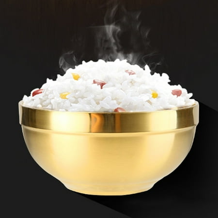 

304 Stainless Steel Gold Bowl Thickened Double Layer Heat Insulation Kitchen Cooking Tools New