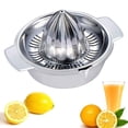 thumbnail image 5 of Vruelia Citrus Lemon Orange Grapefuit Juicer Manual Squeezer Stainless Steel 304 Robust Hand Juicer Reamer Rotation Press with Strainer, Dishwasher Safe, Easy to Clean, Heavy Duty, 5 of 6
