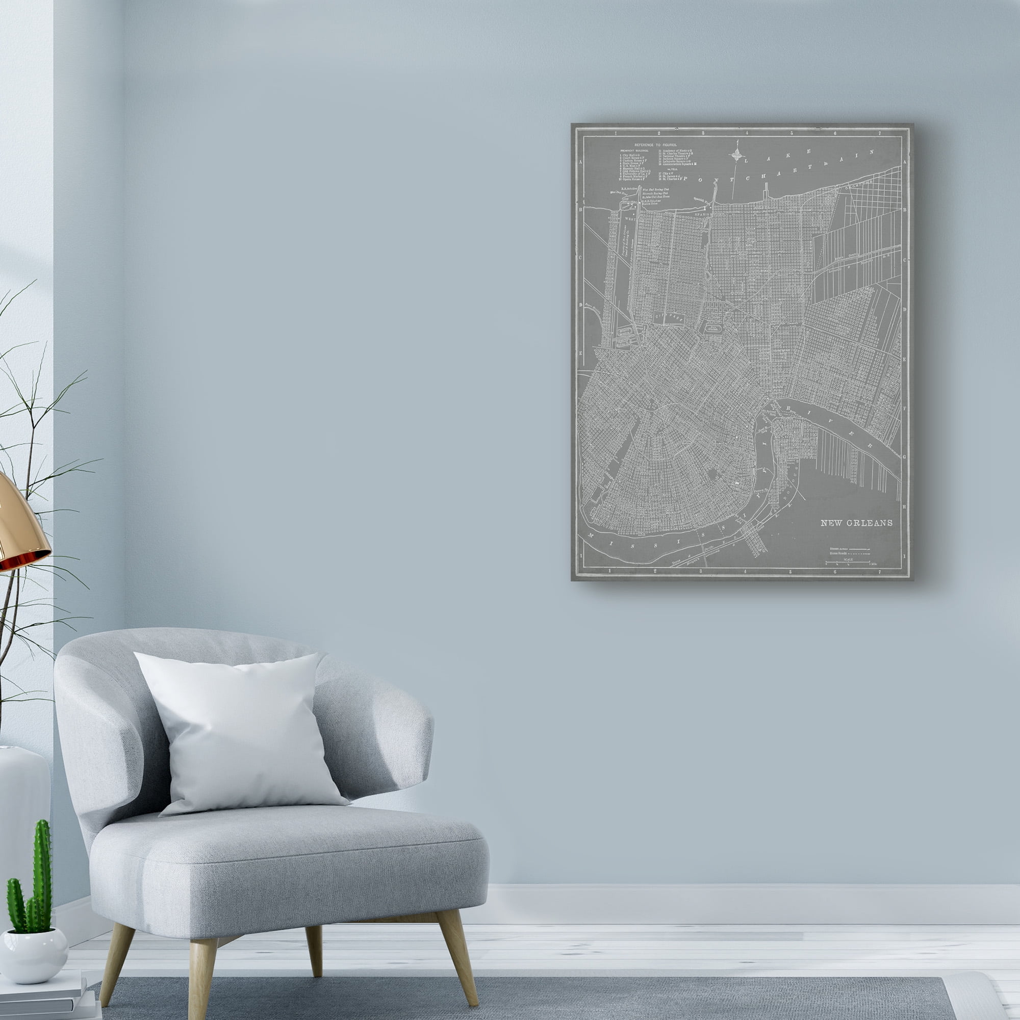 Trademark Fine Art 'City Map of New Orleans' Canvas Art by Vision Studio