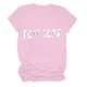 thumbnail image 4 of Camiseta de Manga Corta Impresa, Desgaste Diario Casual, 95% Poliéster 5% Spandex, Tops de Cuello Redondo para Mujeres, 4 of 5