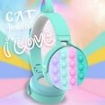 thumbnail image 5 of Rainbow Pop Bubble Wireless Bluetooth Headphone with Cat's Ears Decoration,On-Ear Headphones,Fidget Bluetooth Head-Mounted Stereo Headset,Fidget Toy for Children Adults,Cyan-Cat, 5 of 5
