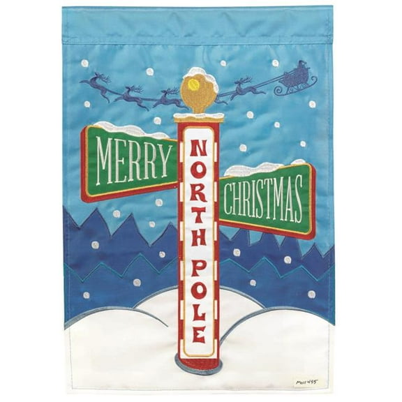 13 x 18 in. North Pole Double Applique Garden Flag