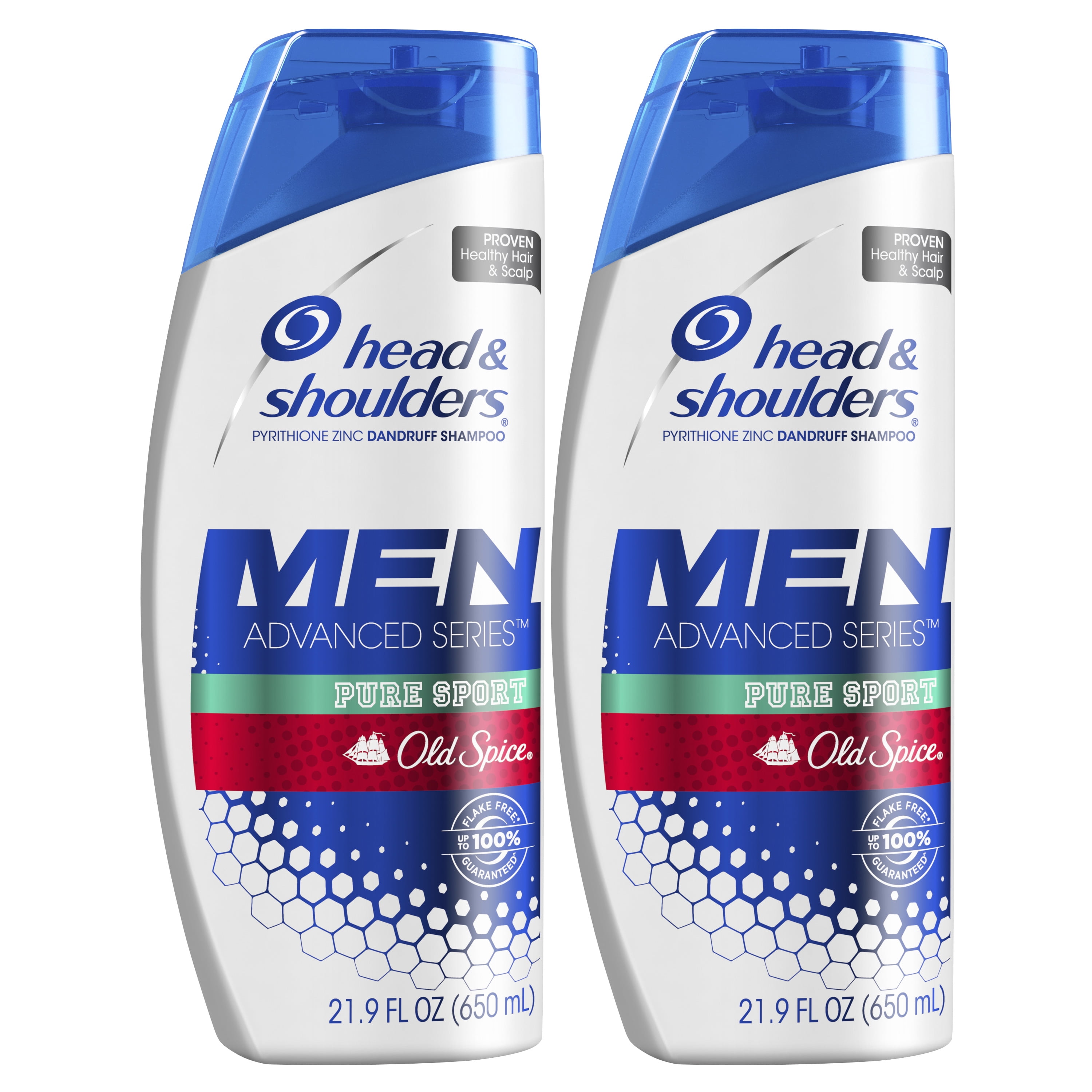 Head and Shoulders Old Spice Pure Sport Men’s Anti-Dandruff Shampoo, 21.9 fl oz Twin Pack