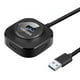 thumbnail image 2 of 4 puertos USB Hub Portable Multiport Splitter Adapter Extender para libro Laptop PC Usb3.0 negro 1.5m Jinwen Divisor de hub, 2 of 8