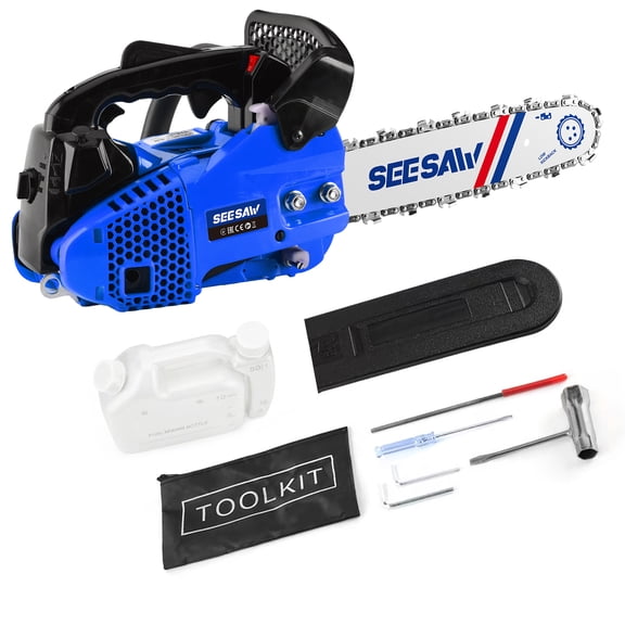 12-Inch Gas Chainsaw, 25cc 1.2HP Blue