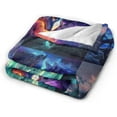 thumbnail image 3 of Wolf Blanket Colorful Wolf Fleece Throw Blanket Fuzzy Plush Super Soft Cozy Warm Wolf Stuffed Animal Decor Cool Wolf Blanket Gifts for Boys Girls Kids Adult Men Women 50"X40", 3 of 6