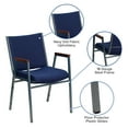 thumbnail image 5 of BizChair Heavy Duty Navy Blue Dot Fabric Stack Chair with Arms, 5 of 11