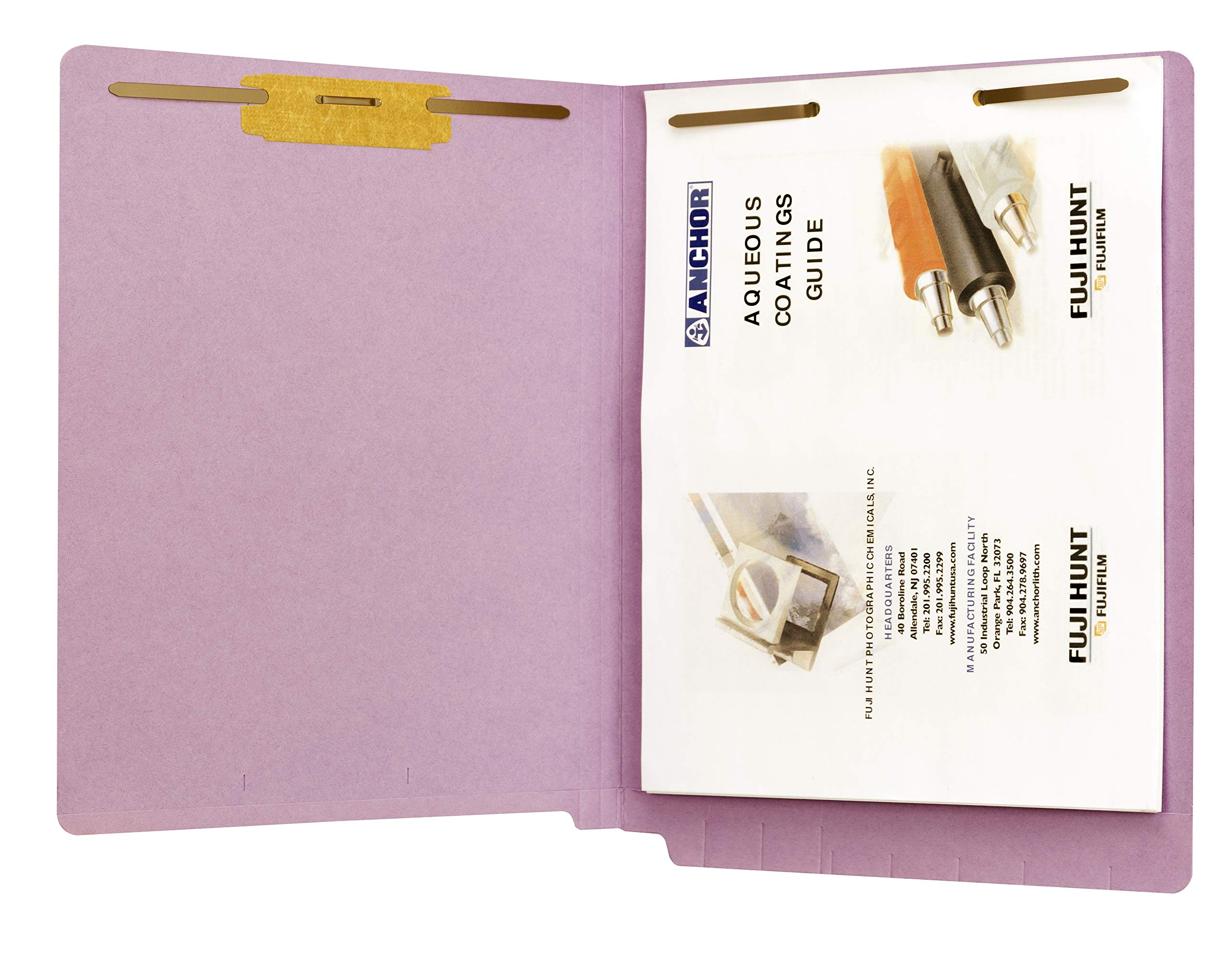 The File King Purple Full Side Tab File Folder Two 2” Fastener Prongs
