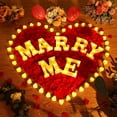 thumbnail image 3 of 7-Piece "Marry Me" LED Light Up Letters Set - 6.3"x5.5" Yellow Light with 1000 Red Rose Petals for Proposal Engagement Wedding Decor, 3 of 7