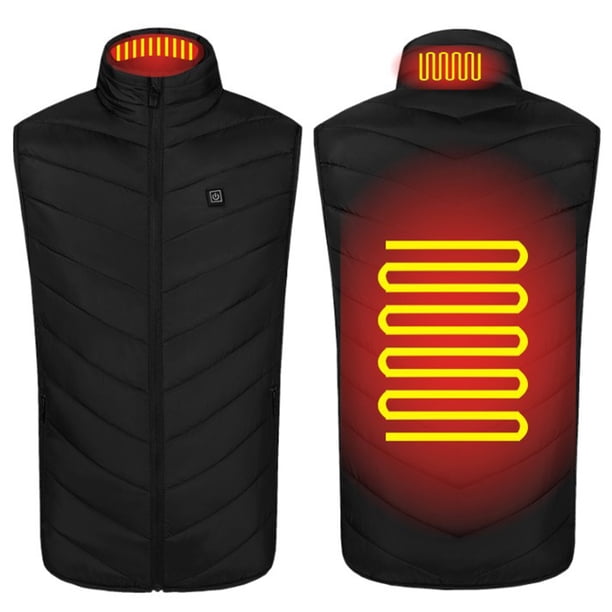 UKAP Chaleco calefactable para hombre, chaqueta térmica eléctrica, abrigo de plumón, ropa de abrigo de invierno