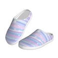 thumbnail image 2 of Goofa Striped Gradient Print Womens Mens Cotton Lightweight House Slippers , Washable Home Slippers,Indoor Comfy Bedroom Cozy Slippers-44/45, 2 of 7