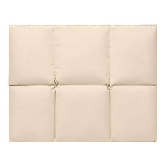 Yucurem Comfortable Puffy Laptop Sleeve, Nylon Quilted Notebook Carrying Case, Computer Pillow Bag for 15-15.6" Tablet (Beige)