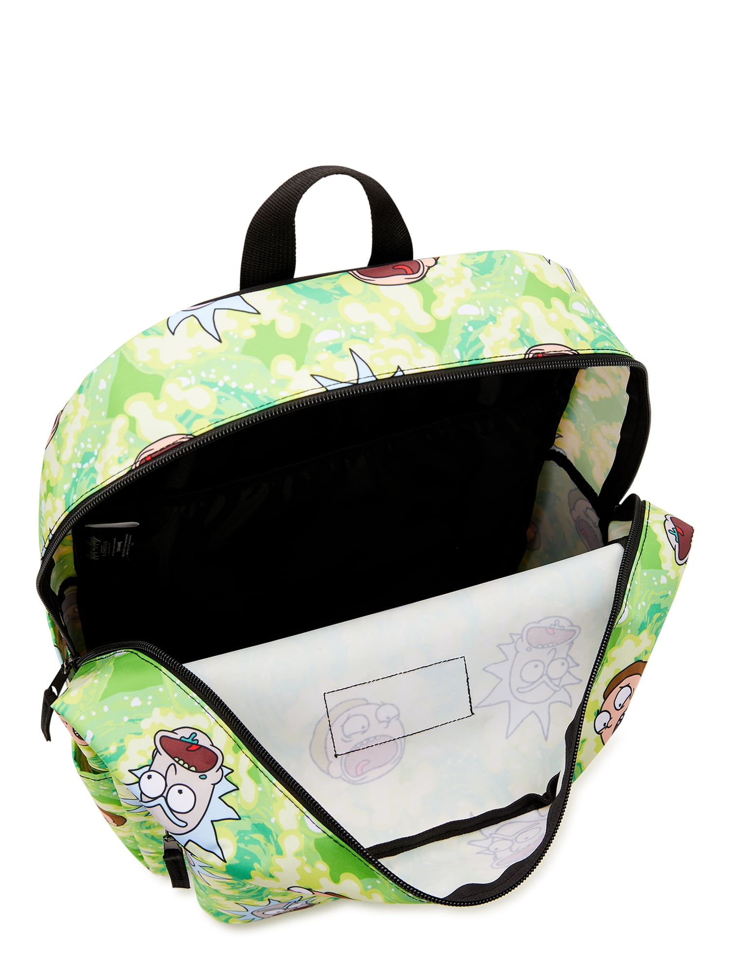 Rick & Morty Unisex Print 17" Laptop Backpack, Green