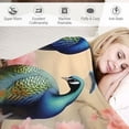 thumbnail image 3 of Chilfamy Peacocks Tree Branch Pink Flowers Throw Blanket for Couch Sofa Bed Office Travel Camping School- Flannel Blanket Exquisite Gifts for All Seasons - Lightweight Anti-Pilling Cozy Blanket, 3 of 6