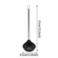 thumbnail image 2 of Silver Silicone Silicone Head And Stainless Steel Titainium Silver Plating Handle Kitchen Soup Cooking Metal Soup Spoon For Cooking Dishwasher Cooking Utensils Holder Large Pressure Cooker Food Cooker, 2 of 3