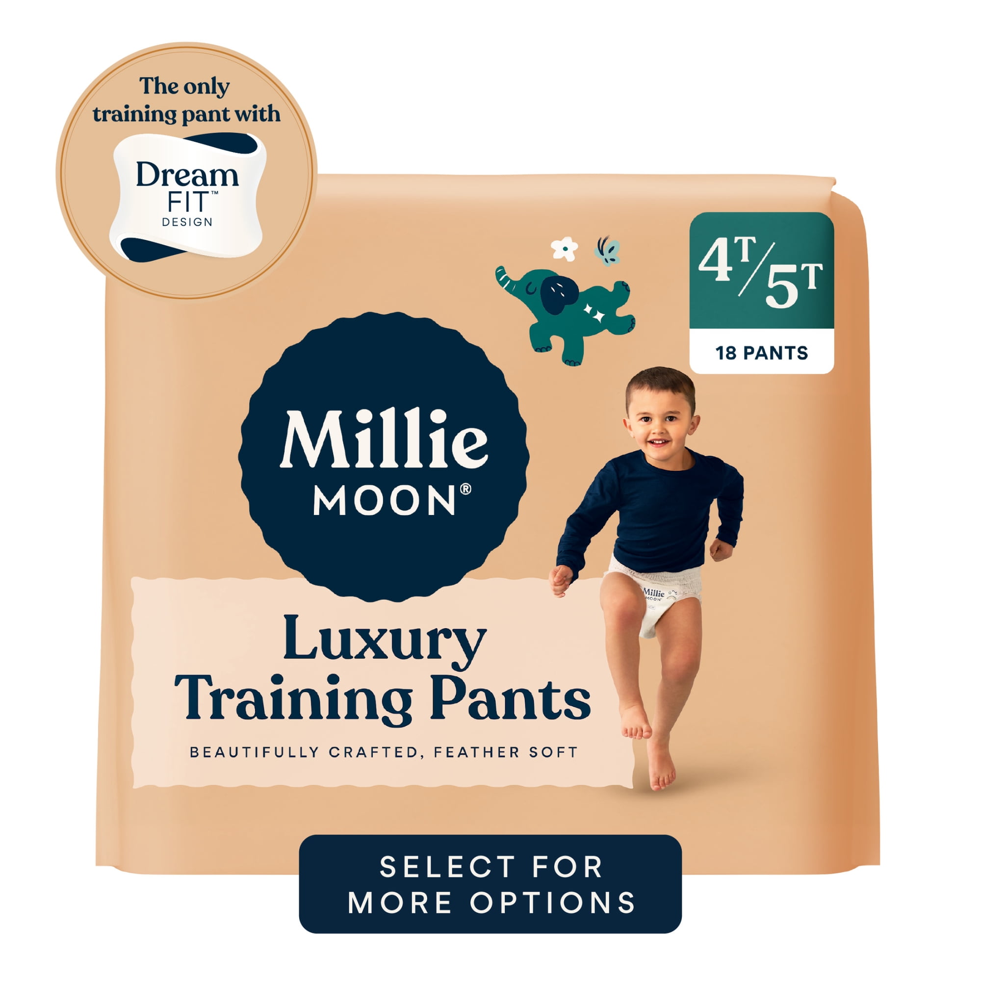 Millie Moon Luxury Training Pants, Size 4T-5T, 18 Count (Select for More Options)