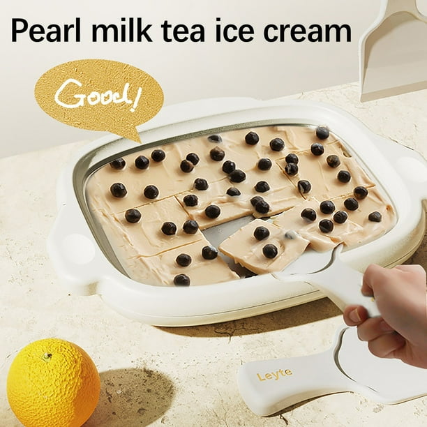 Máquina para hacer hielo salteado casero de acero inoxidable 304, bandeja para hacer hielo salteado, máquina multiusos para hacer yogur salteado, helado salteado y máquina para hacer hielo salteado.