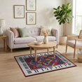 thumbnail image 3 of ODIKA Music Note Cd Guitar Motifs Piano Keyboard Border Disc Shape for Home Office, Gaming Room, Under Desk, Non-Slip Chair-Friendly, 3 of 7
