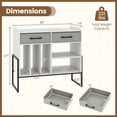 thumbnail image 3 of Costway Grand Meuble pour Tourne-Disque avec Station de Recharge, 2 Tiroirs en Tissu, Tablette Réglable Blanc, 3 of 10