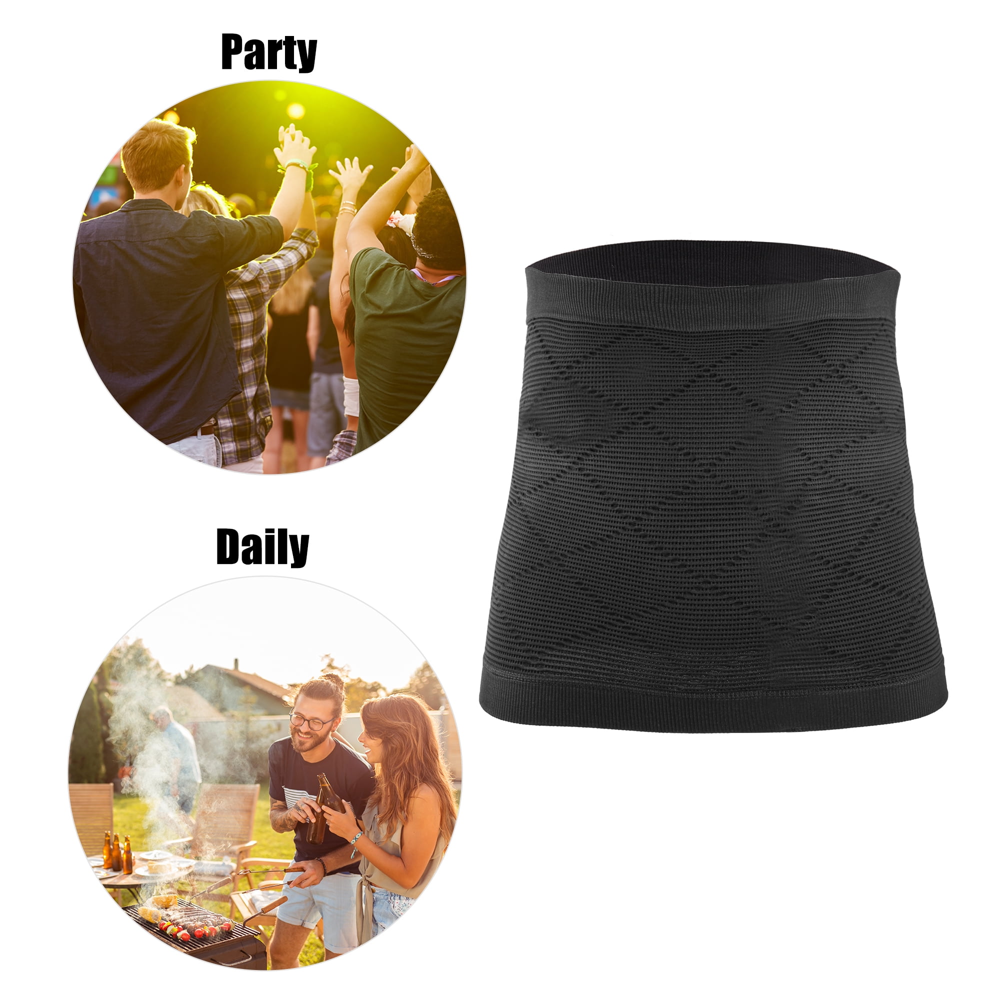 Unique Bargains Men's Abdominal Slim Belt Waist Tummy Control Belt Black XL Size