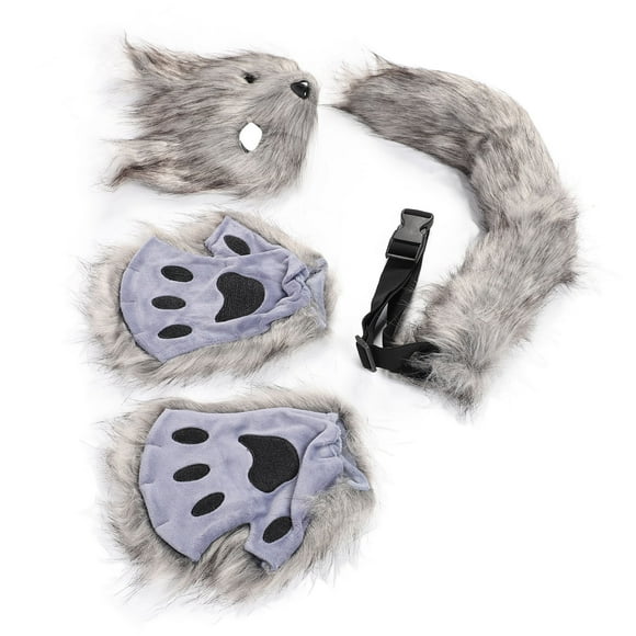 Fluffy Plush Fox Tail Set Soft Skin Friendly Costume Accessories Women Girls Cosplay