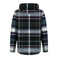 thumbnail image 4 of FDGIU 2025 Men's Hooded Flannel Shirt - Button Down Plaid Shacket, Fleece Lined Fall Jacket with Pockets, Fall Winter Top, 4 of 5