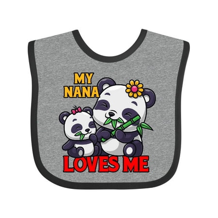 

Inktastic My Nana Loves Me Panda Boys or Girls Baby Bib