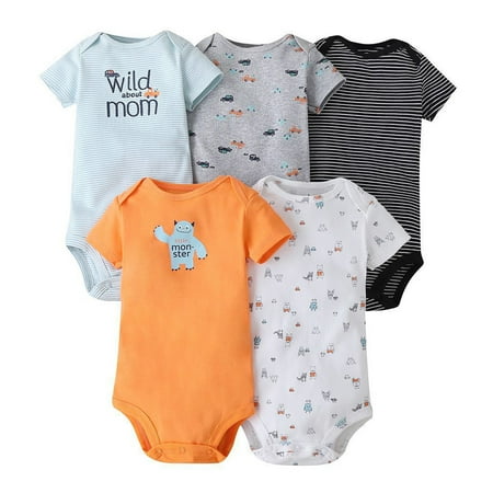 

QWERTYU Infant Baby Toddler Graphic One Piece Short Sleeve Bodysuit for Girl Boy Cotton 3M-24M